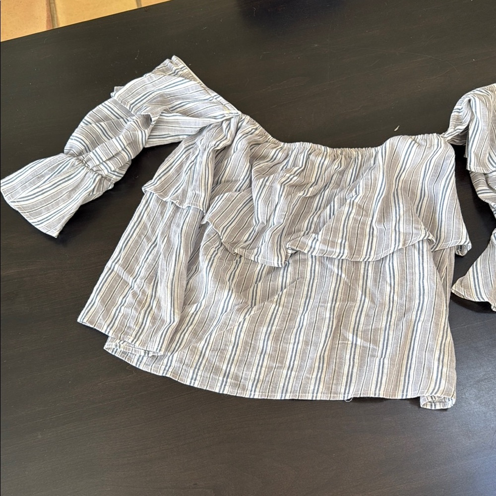 Striped Off-Shoulder Women's Top